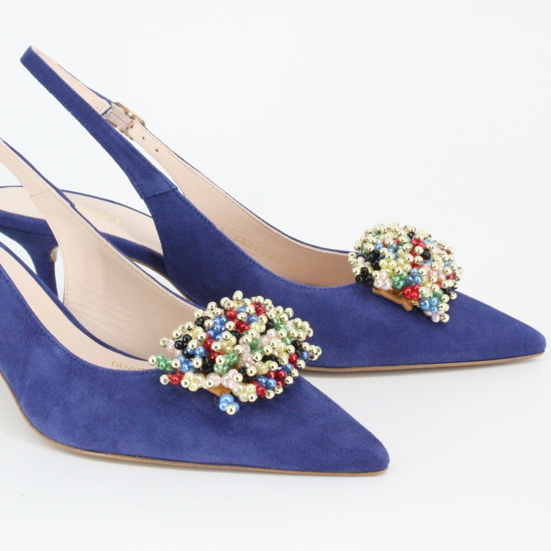 Lodi KLESA Navy Slingback Court Shoes