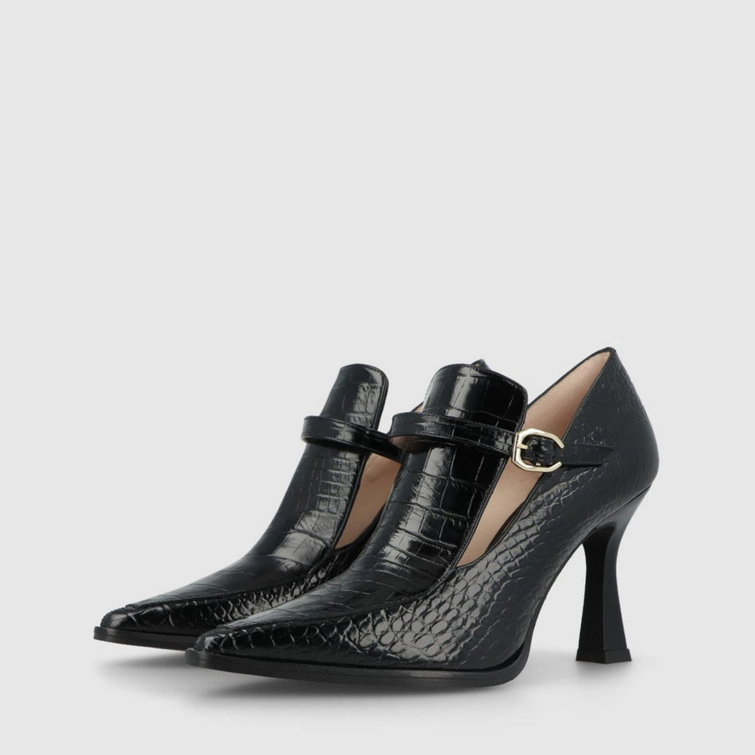 Lodi MONDIER-SR Black Leather Shoes