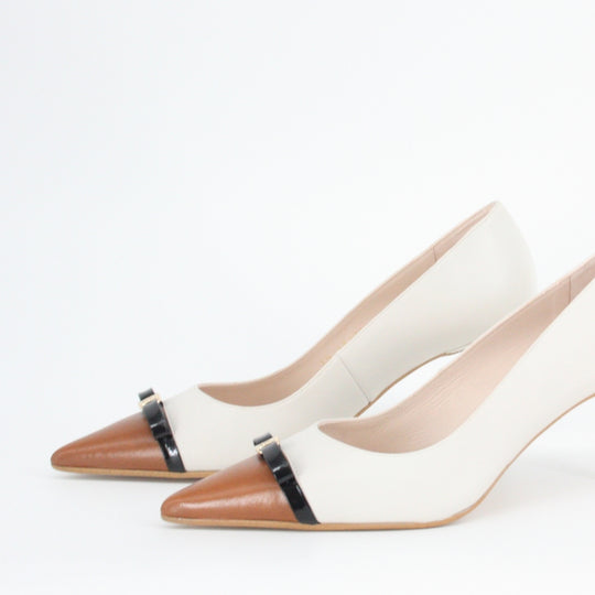 Lodi NANEL Beige Leather Pumps