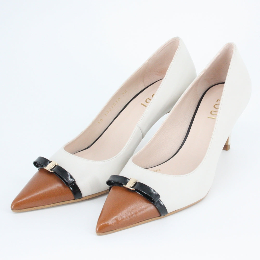 Lodi NANEL Beige Leather Pumps