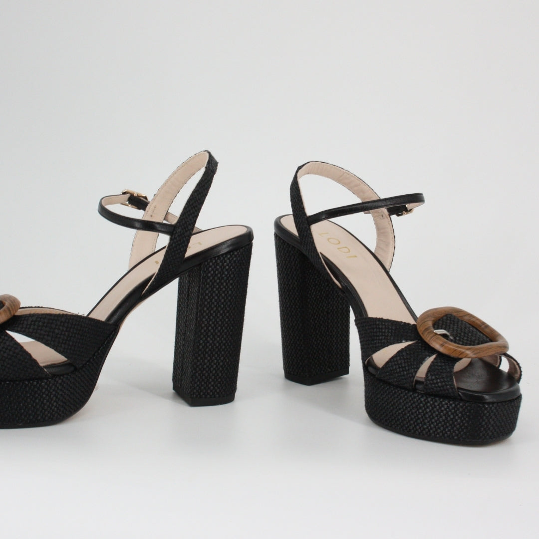 Lodi PAPU Black Platform Court Shoes