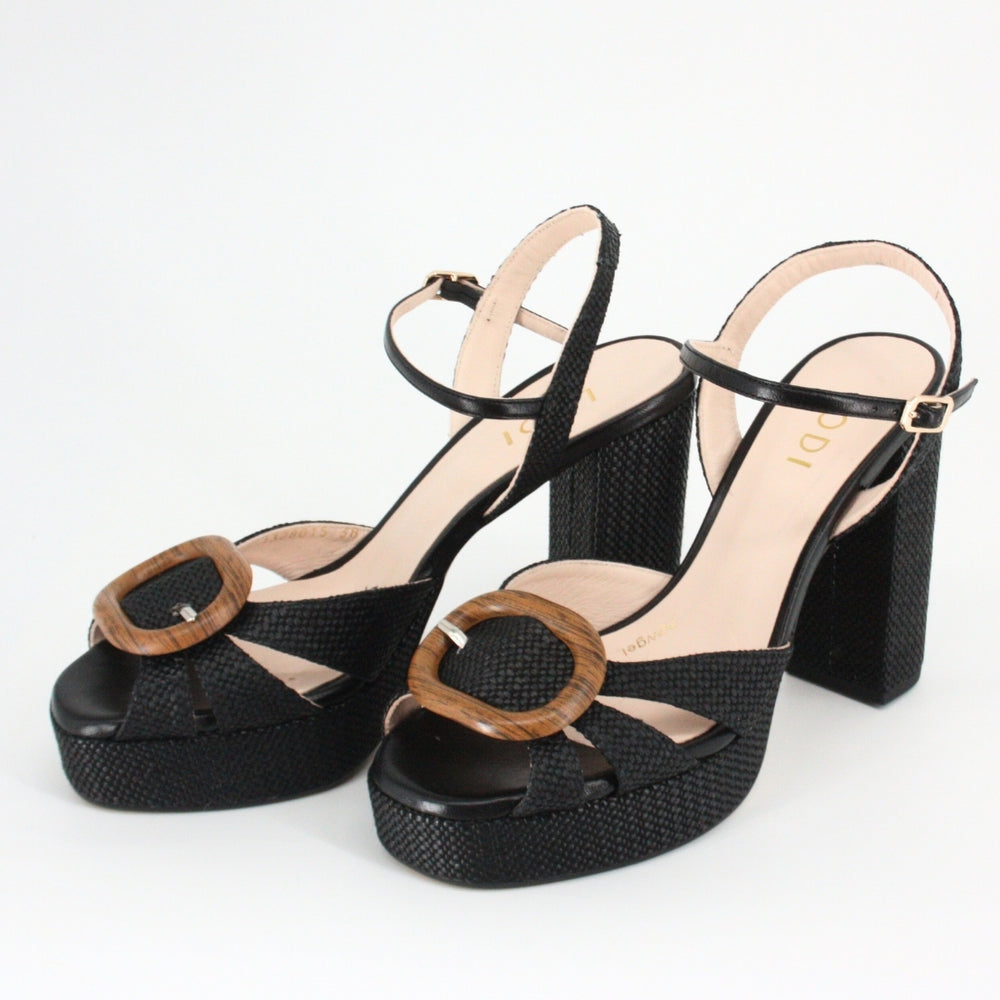 Lodi PAPU Black Platform Court Shoes