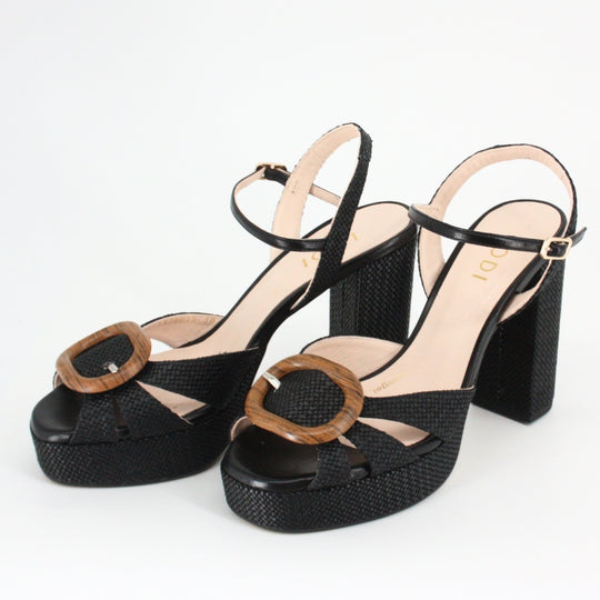Lodi PAPU Black Platform Court Shoes