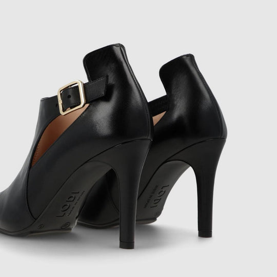 LODI RESEÑA Black Leather High Heeled Ankle Boots