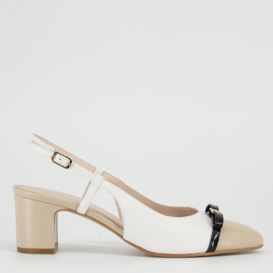 Lodi RIJA Beige Leather Pumps