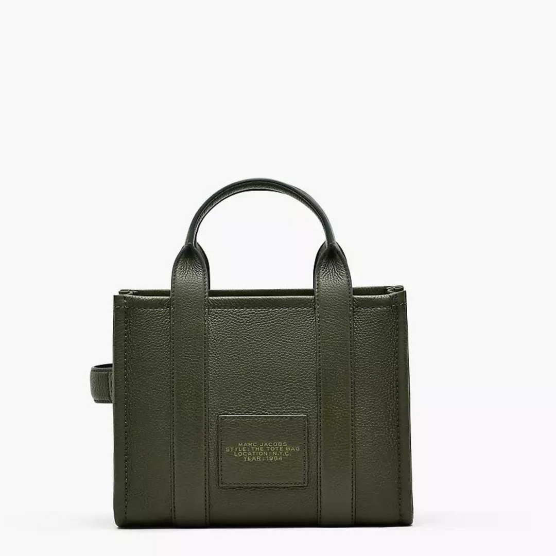 Marc Jacobs Forest Green Small Leather Tote Bag