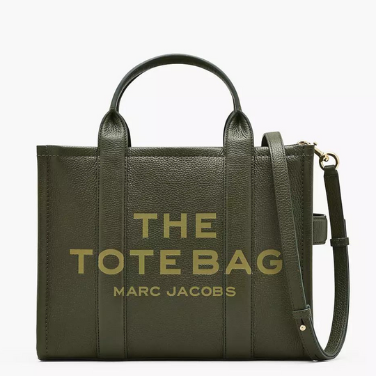 Marc Jacobs Medium Forest Green Leather Tote Bag