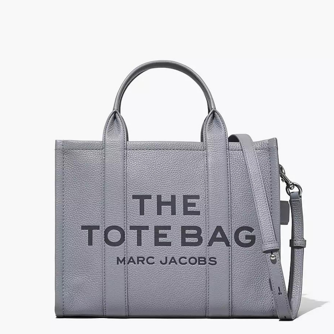 Marc Jacobs Wolf Grey Medium Leather Tote Bag