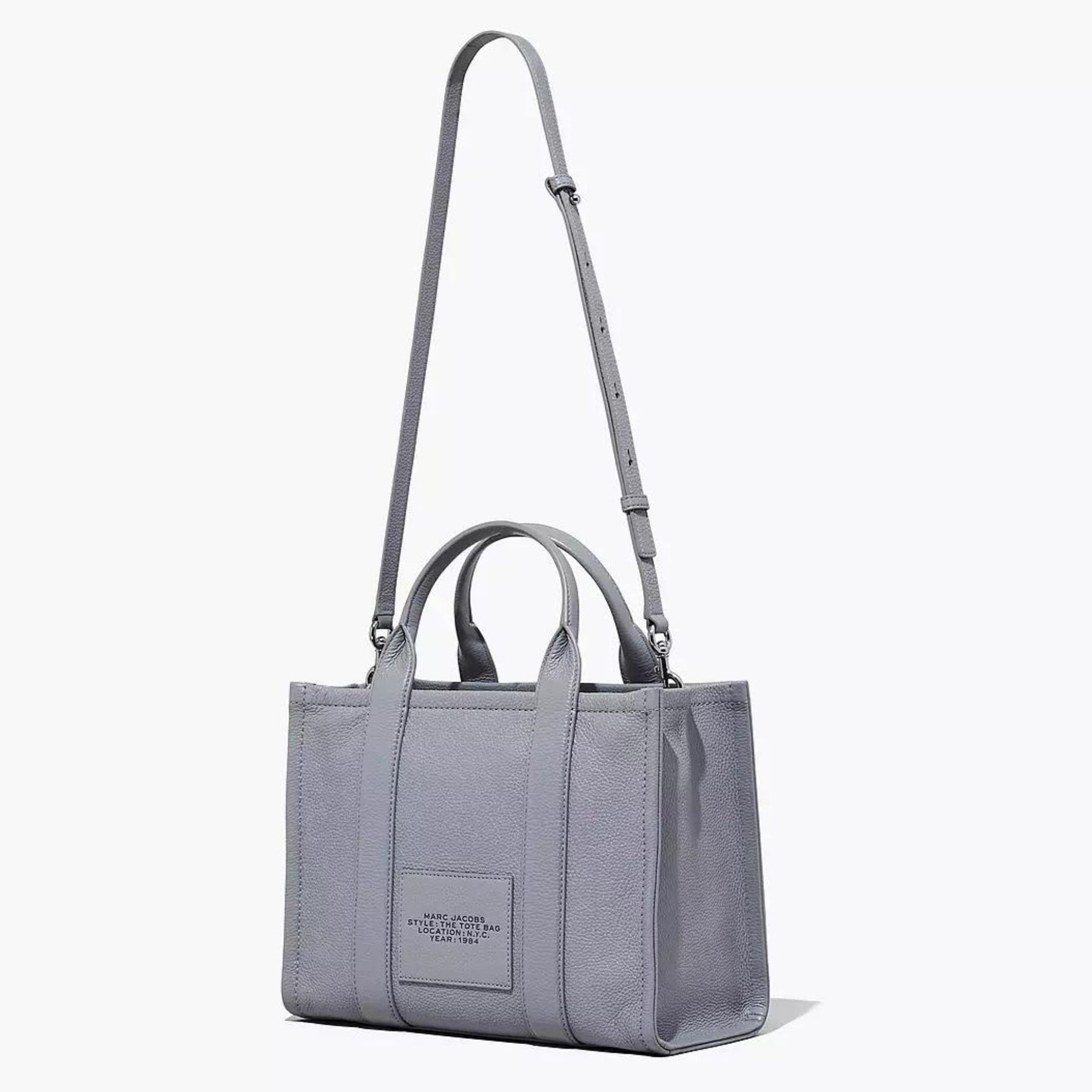 Grey leather tote bag new arrivals