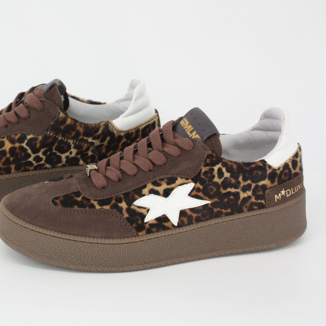 Méliné AMBRA Leopard Suede Trainers