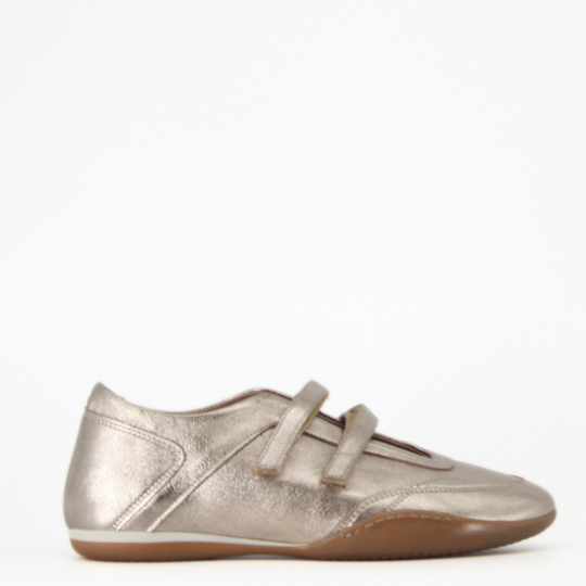 Méliné GIOTTO Metallic Gold Strap Trainers