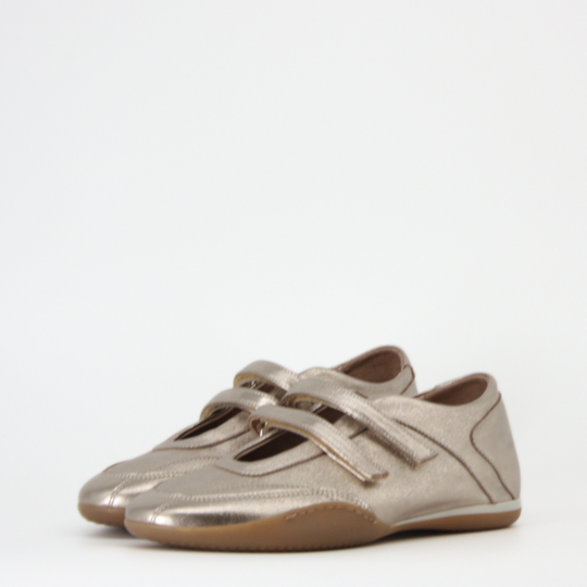 Méliné GIOTTO Metallic Gold Strap Trainers