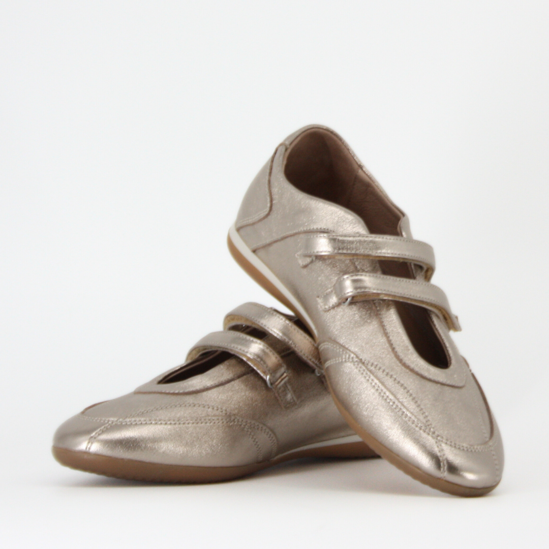 Méliné GIOTTO Metallic Gold Strap Trainers