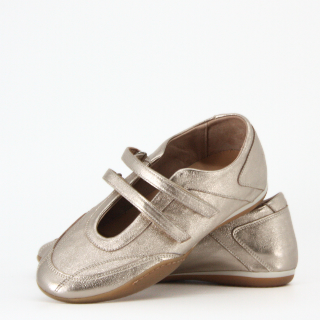 Méliné GIOTTO Metallic Gold Strap Trainers