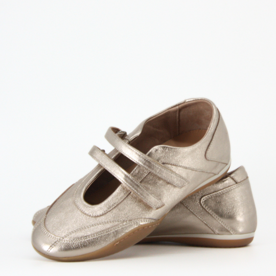 Méliné GIOTTO Metallic Gold Strap Trainers