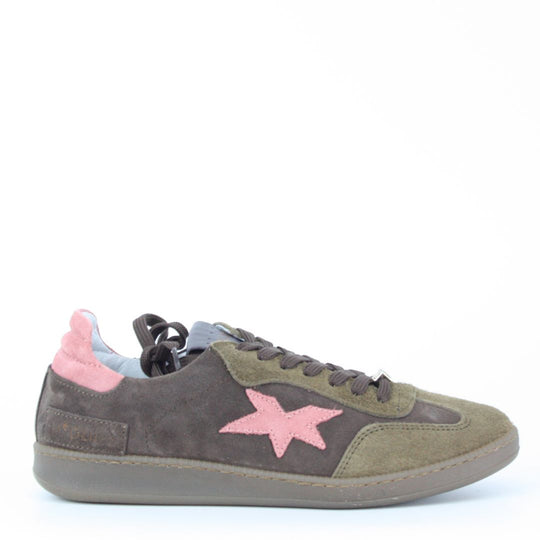 Méliné RIA Brown and Pink Suede Trainers