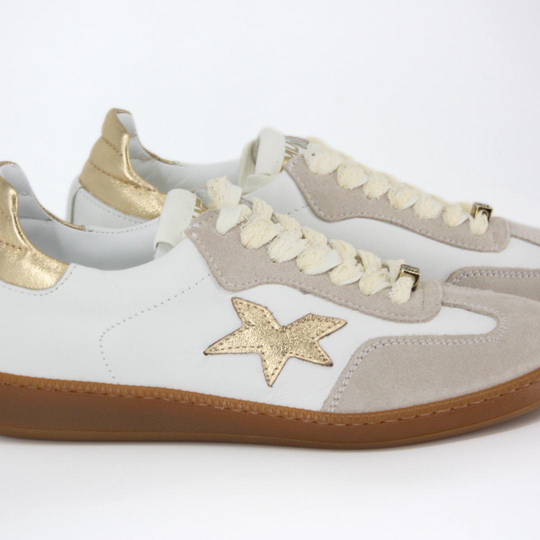 Méliné LONDON Gold, Beige and White Trainers