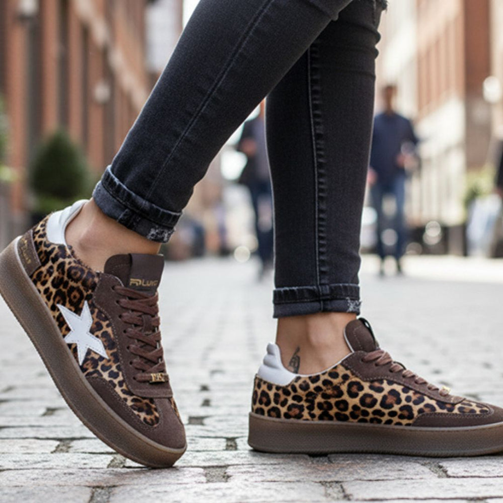 Méliné AMBRA Leopard Suede Trainers