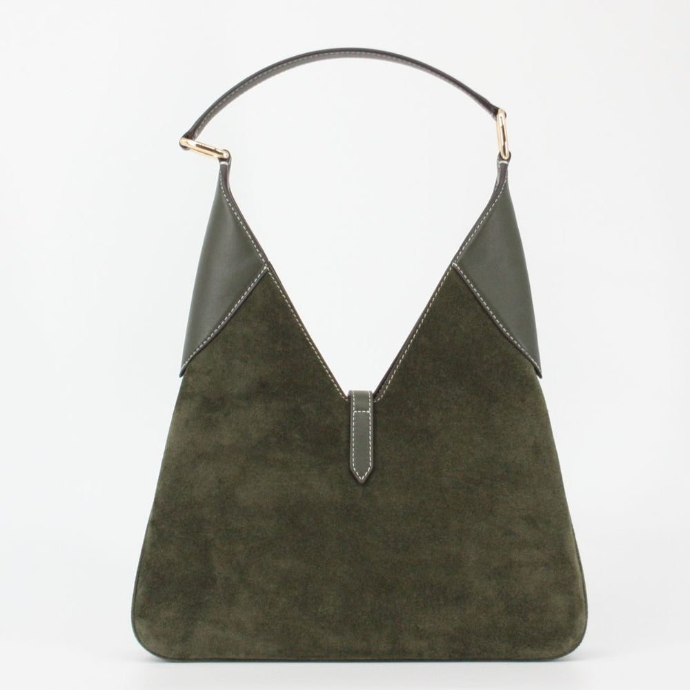 Michael Kors CORNELIA Green Suede Hobo Shoulder Bag
