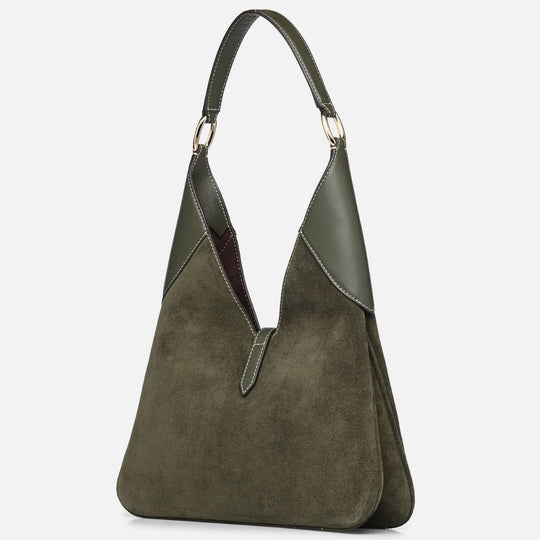 Michael Kors CORNELIA Green Suede Hobo Shoulder Bag