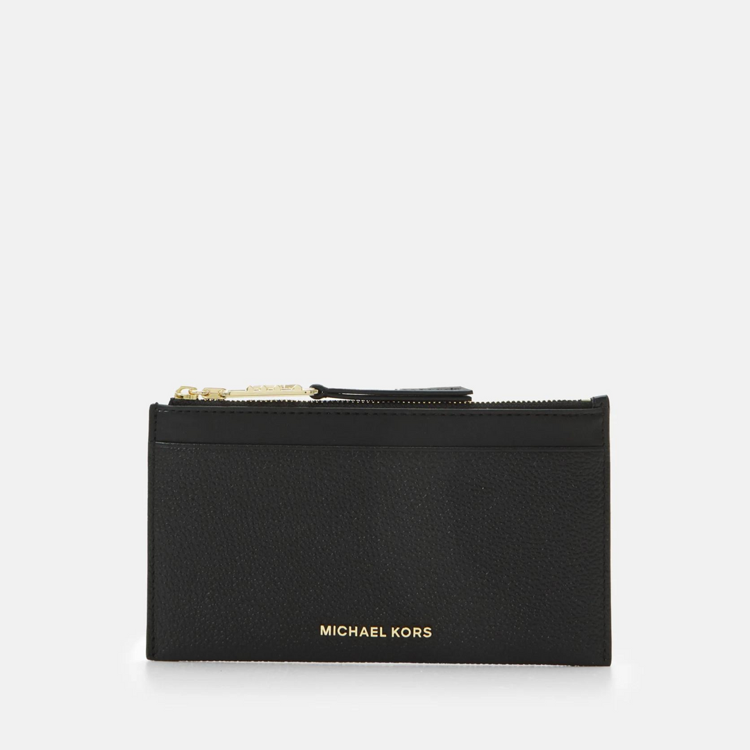 Michael Kors EMPIRE Large Black Top-Zip Card Case Wallet