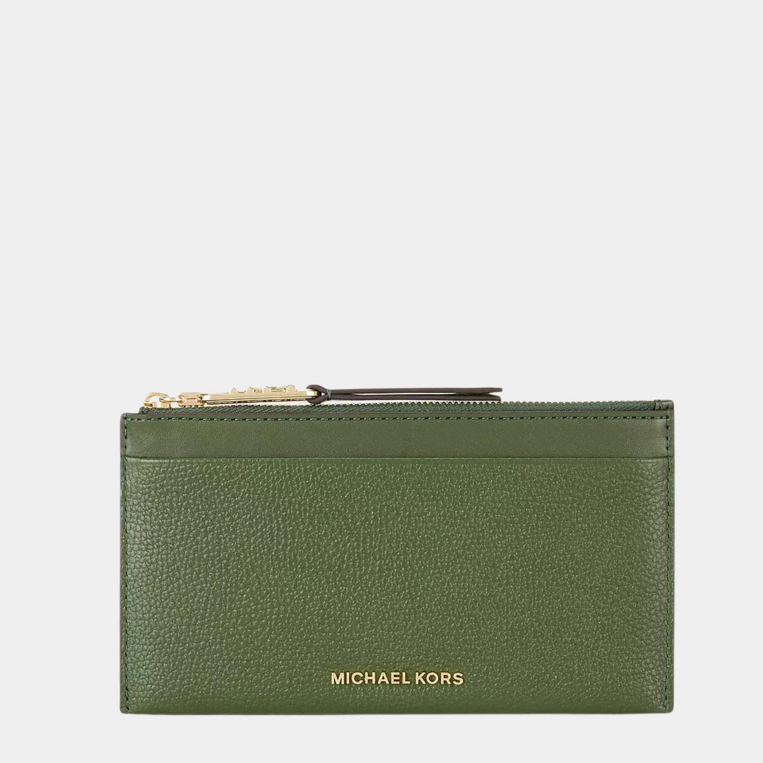 Michael Kors EMPIRE Large Green Top-Zip Card Case Wallet