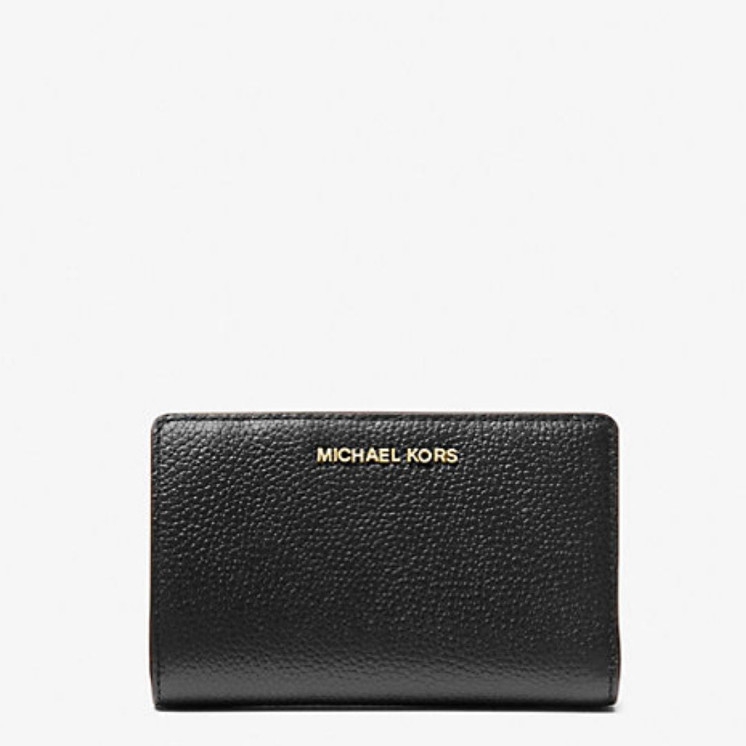 Michael Kors EMPIRE Pebbled Leather Medium Black Wallet