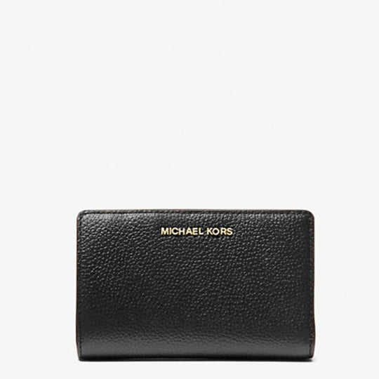 Michael Kors EMPIRE Pebbled Leather Medium Black Wallet