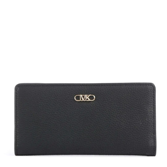 Michael Kors EMPIRE Pebbled Leather Medium Black Wallet