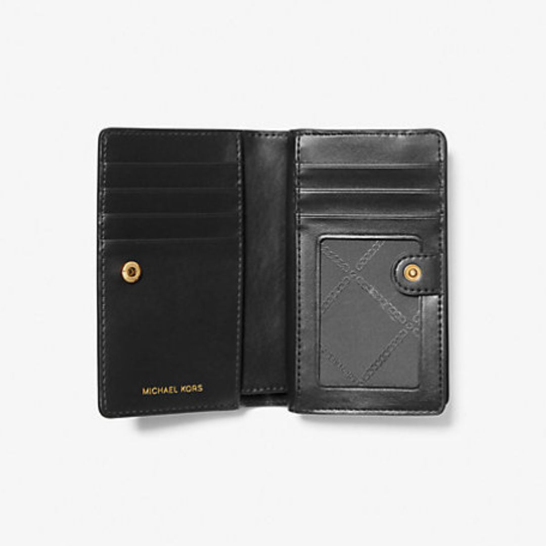 Michael Kors EMPIRE Pebbled Leather Medium Black Wallet