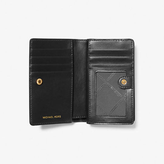 Michael Kors EMPIRE Pebbled Leather Medium Black Wallet