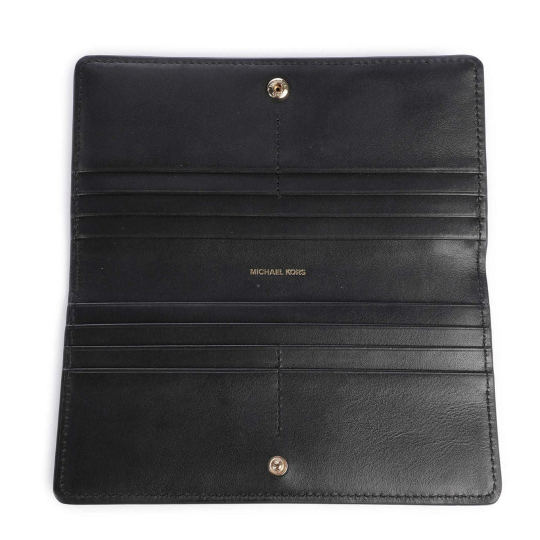 Michael Kors EMPIRE Pebbled Leather Medium Black Wallet