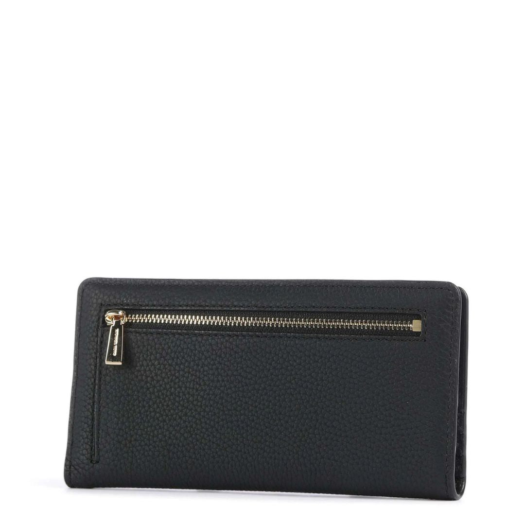 Michael Kors EMPIRE Pebbled Leather Medium Black Wallet