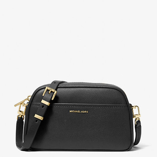 Michael Kors JET SET Black Leather Camera Crossbody Bag