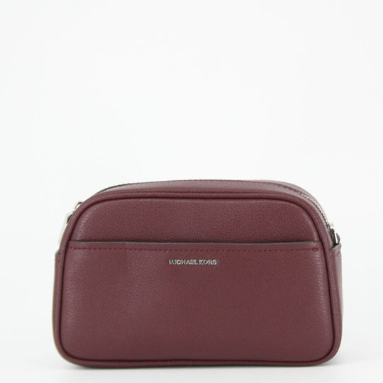 Michael Kors JET SET Burgundy Leather Camera Crossbody Bag