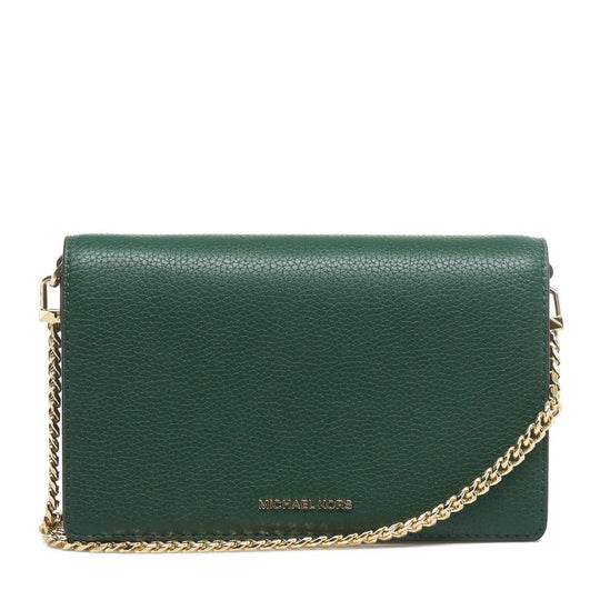 Michael Kors JET SET Medium Green Pebbled Leather Crossbody Bag