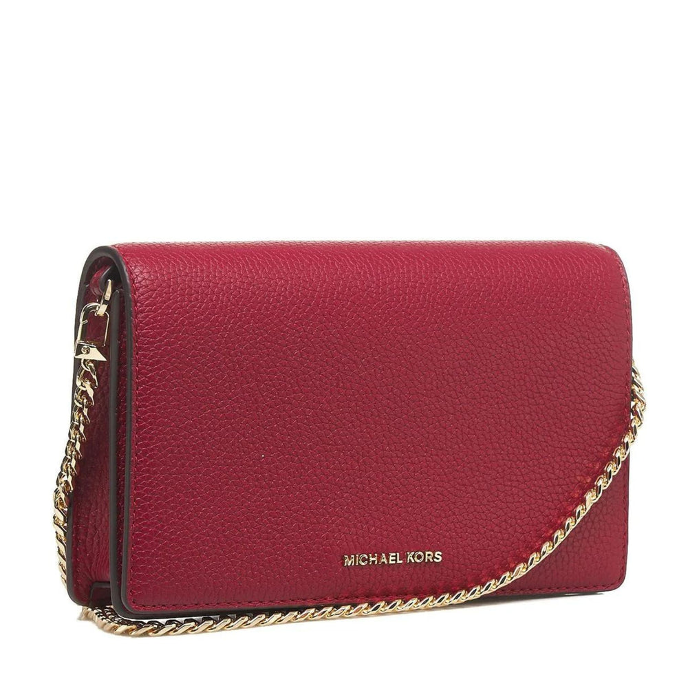 Michael Kors JET SET Medium Red Pebbled Leather Crossbody Bag