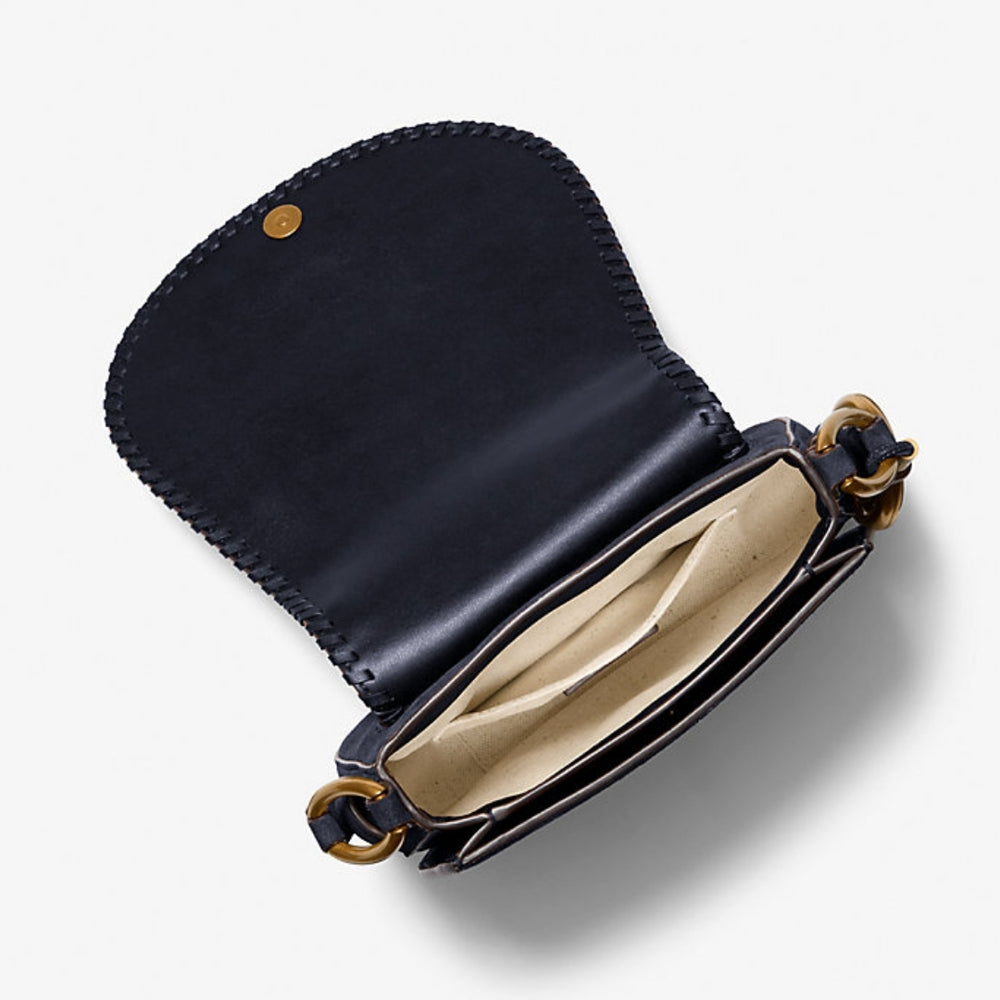 Michael Kors JOSIE Blue Suede Saddle Bag