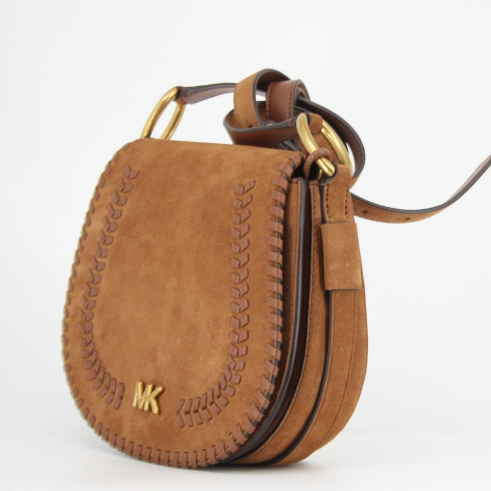 Michael Kors JOSIE Tan Suede Saddle Bag