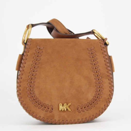 Michael Kors JOSIE Tan Suede Saddle Bag