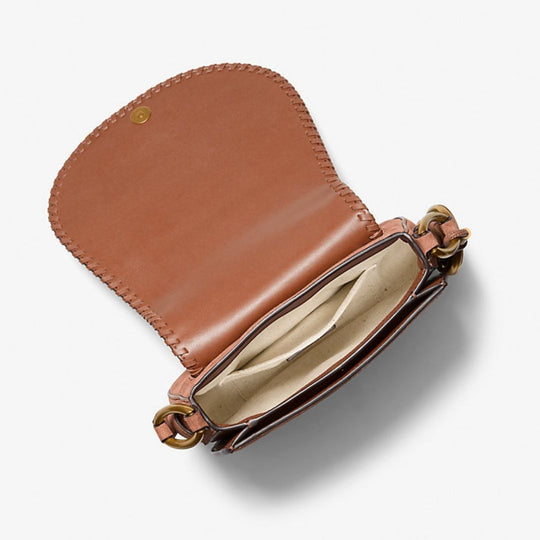 Michael Kors JOSIE Tan Suede Saddle Bag