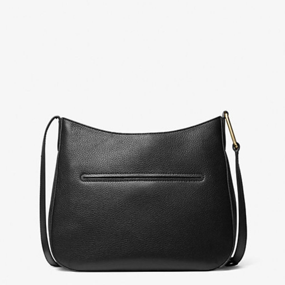 Michael Kors KENSINGTON Large Pebbled Black Leather Crossbody Bag