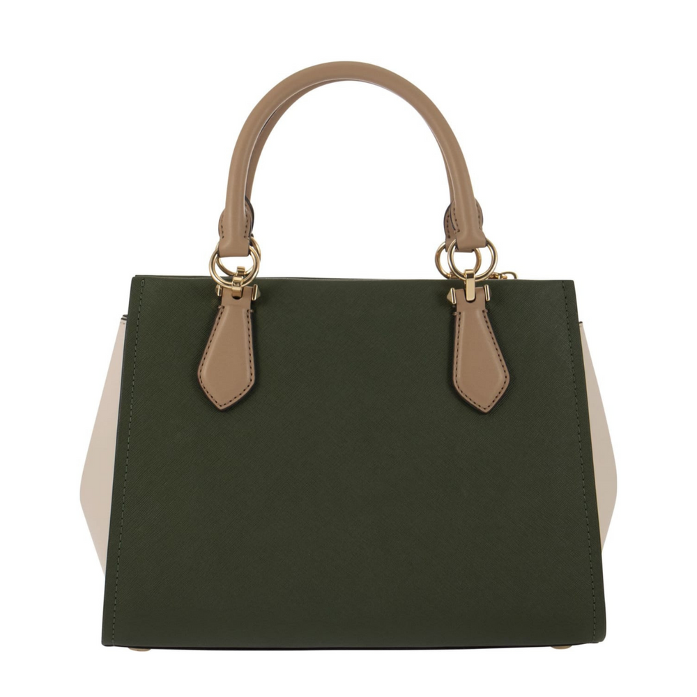 Michael Kors MARILYN Handbag in Camel, Green And Cream Crossbody Satchel Handbag