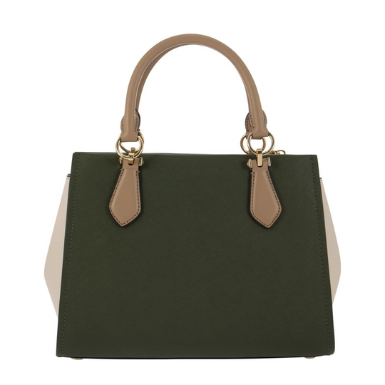 Michael Kors MARILYN Handbag in Camel, Green And Cream Crossbody Satchel Handbag
