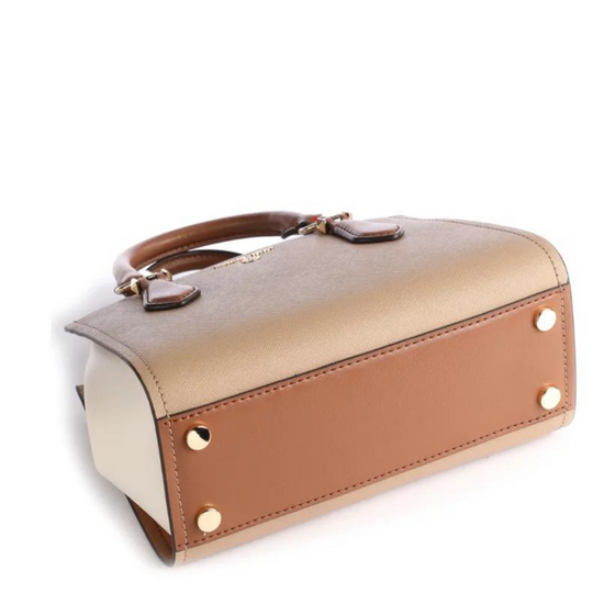 Michael Kors MARILYN Handbag in Camel, Tan And Cream Crossbody Satchel Handbag
