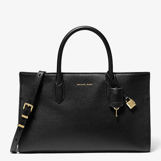 Michael Kors SCARLETT Medium Black Leather Satchel