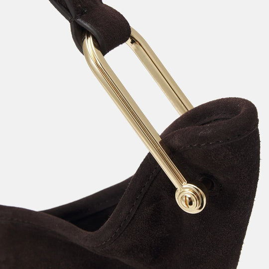 Michael Kors SONNY HOBO Chocolate Suede Shoulder Bag