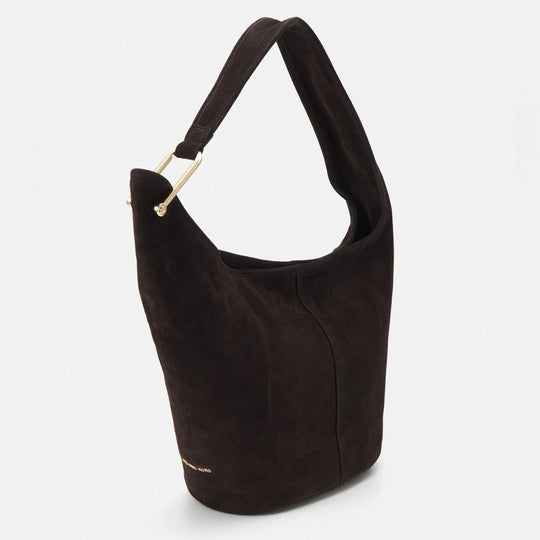 Michael Kors SONNY HOBO Chocolate Suede Shoulder Bag