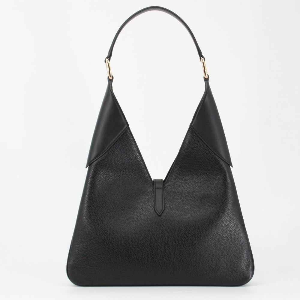 Michael Kors CORNELIA Black Leather Hobo Shoulder Bag