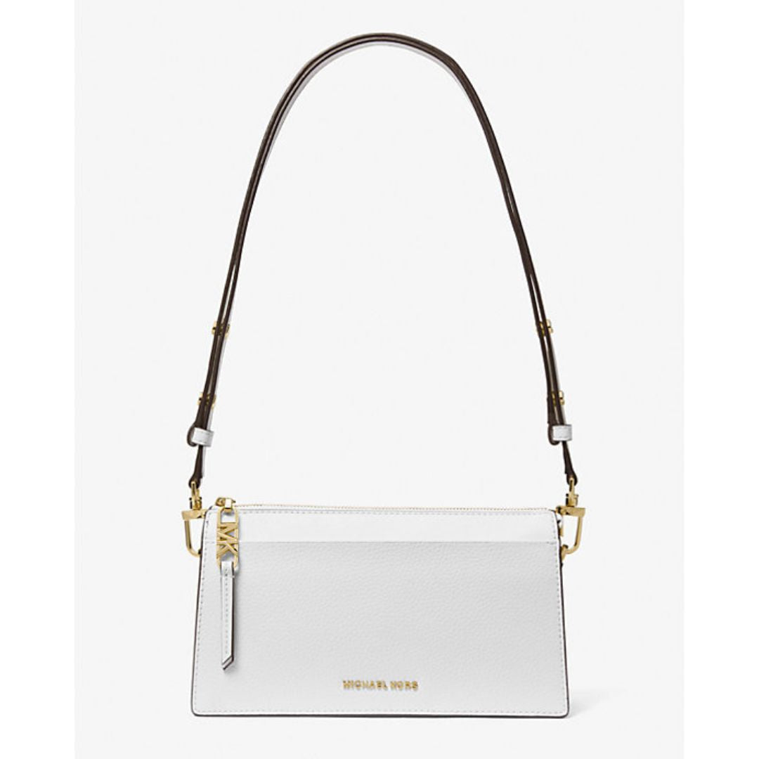 Michael Kors EMPIRE White Leather Convertible Crossbody Bag